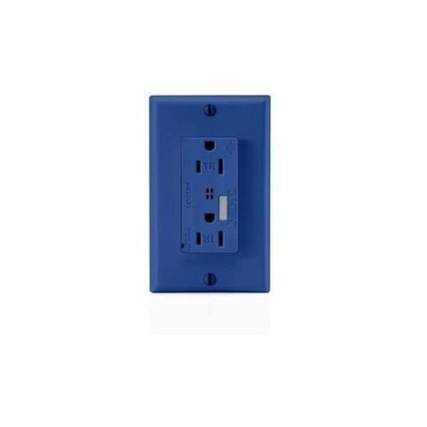Leviton Straight Blade Receptacle, 5-15R, 15 A, 125V AC, Flush Mount, Self-Grounded T7280-B - main