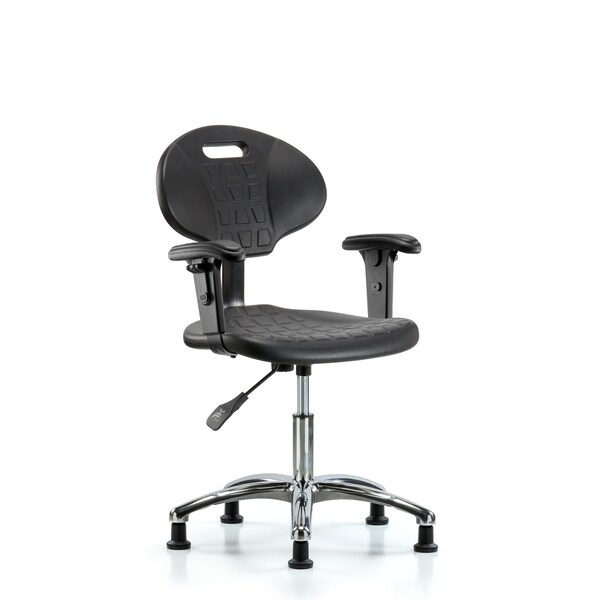 Blue Ridge Ergonomics Desk Chair Erie Desk Chair, Chrome, AA, Glides, Adjustable Arms, 17-1/2" to 22-1/2" Height BR-TPDHCH-CR-A1-RG - main