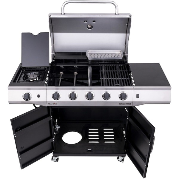 Char-Broil Gas Grill with Chef's Tray, Liquid Propane, 2 ft 4 in W Cooking Surface, Steel 463458021 - main