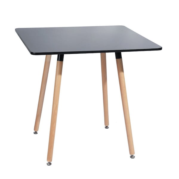 Homeroots 32" Black and Natural Wood Square Dining Table 568205 - main