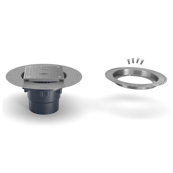 Zurn ABS; Deck Plate, Clamp: Stainless Steel, Strainer: Square, Floor Cleanout CO2-AB2-ST-SS-CC - main
