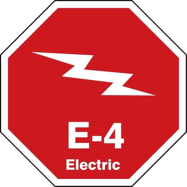 Accuform Energy Source ID Tag, E-4 Electric, 2.5" X 2.5", Adhesive Dura-Poly, 5/PK TDK304XVM - main