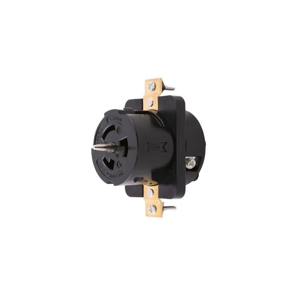 Hubbell Wiring Twist-Lock 50A 3-Phase Delta 250V AC, 3-Pole 4-Wire Ground, Screw Term, Black CS8369L - main