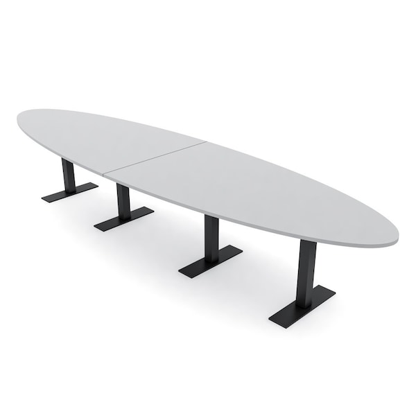 Skutchi Designs 14ft Oval Conference Table With Power | Harmony Series | 12 Person Meeting Room Table HAR-OVL-48X168-T.BK-U779-NA - main