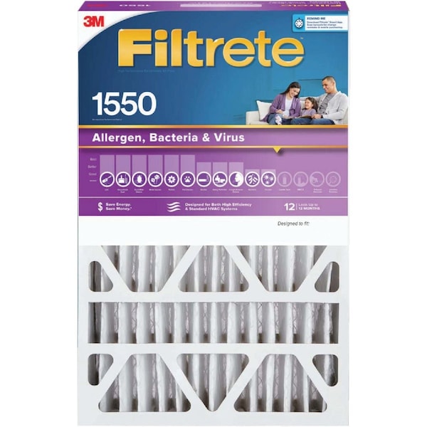 Filtrete 20'' x 25'' x 5'' 1550 MPR Allergen Bacteria & Virus Deep Pleat Furnace Filter MERV 12 NDP03-5IN-2 - main