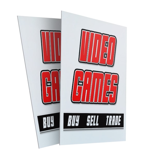 Signmission Video Games, Plastic Signs Only 24 Inch x 36 Inch, Corrugated Plastic, 2PK CSB-2436-2PACK-Video Games - main