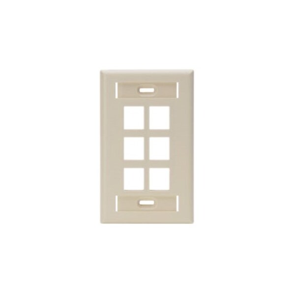 Leviton 6-Port Flush Mount Unloaded, W/Designation Window Quickport 42080-6IS - main