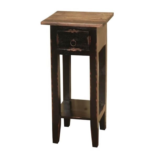 Seatsolutions Sunset Trading Cottage Distressed Antique Black & Raftwood Narrow Side Table SE1209124 - main