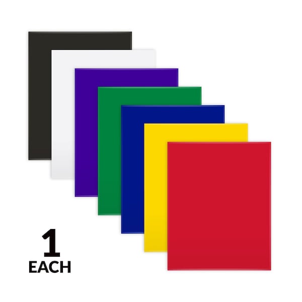 C-Line Products 8-1/2" x 11" Assorted Two-Pocket Paper Portfolio Folder, 100EA/+DS 05300-DS - main