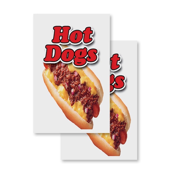 Signmission Hot Dogs, Vinyl Decals Only 24 Inch x 36 Inch, Vinyl Decal, 2PK DSB-2436-2PACK-Hot Dogs - main