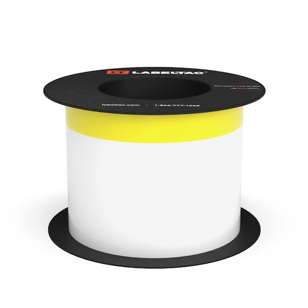 Labeltac Arc Flash Continuous Header Stock 4in x 75ft, 1.125in Header Stripe, Yellow LT401AFC-1.125-C - main