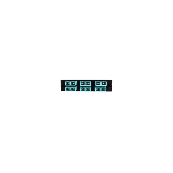 Cable Wholesale LGX Compatible Adapter Plate featuring a Bank of 6 Multimode Duplex SC Connectors in Aqua for OM3 68F3-20060 - main