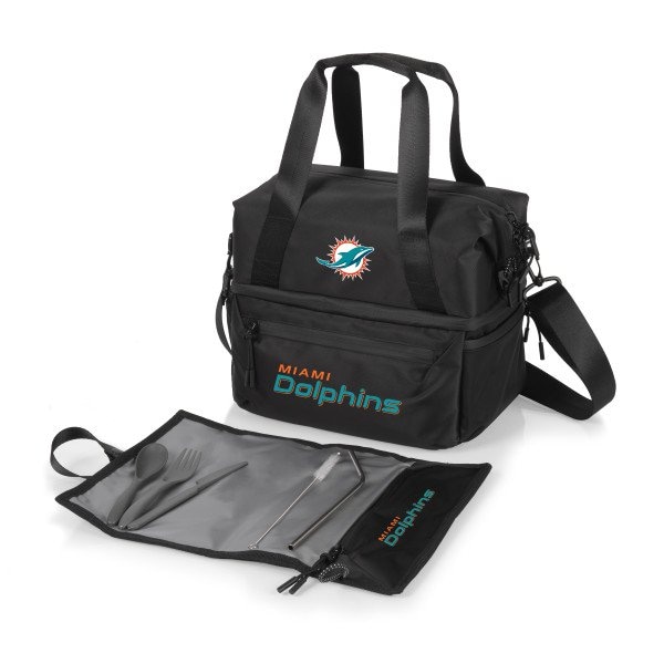 Picnic Time Family Of Brands NFL Miami Dolphins - Tarana Recycled Lunch Bag Cooler with Utensils 515-01-179-174-2 - main
