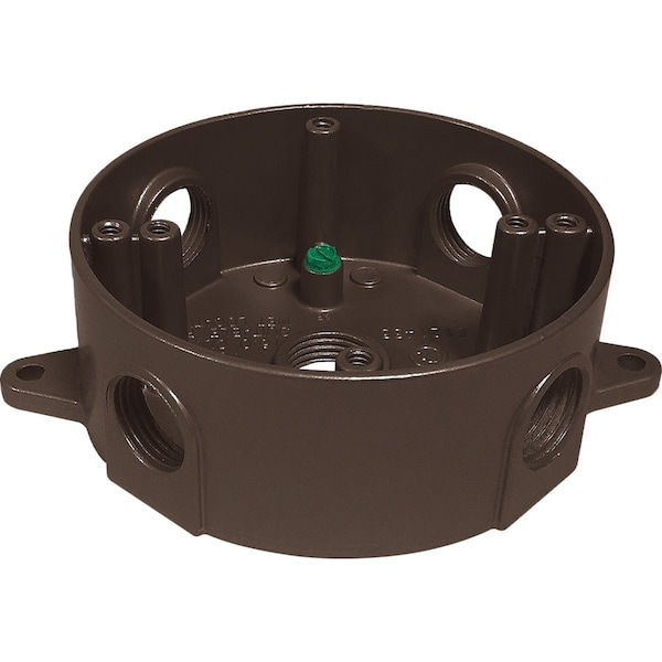 Southwire 4'' Dia. 1/2'' 5-Outlet Bronze Weatherproof Round Box WRB1550B-UPC - main