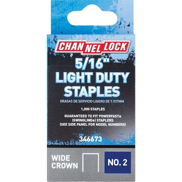 Channellock No. 2 Light Duty Wide Crown Staple 5/16'', 1000PK 346673 - main