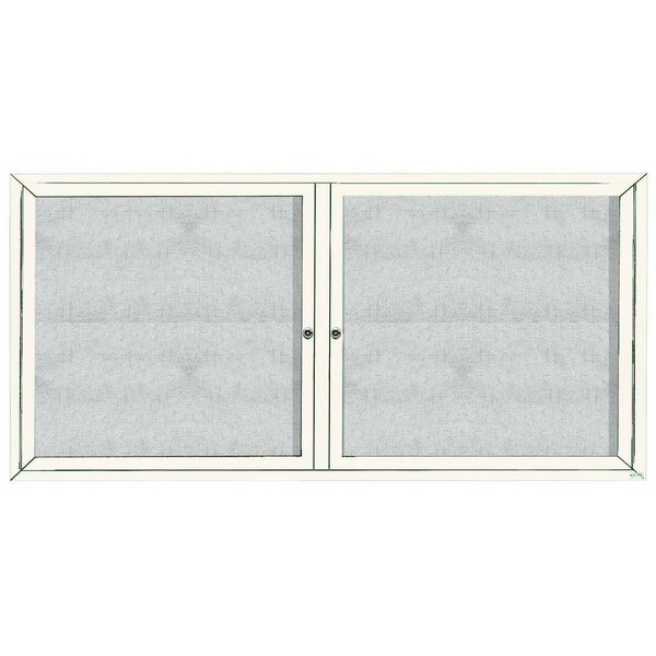 Aarco Outdoor Enclosed Bulletin Board w/ Al Frame, Powder Coated White, 36''Hx72''W ODCC3672RW - main