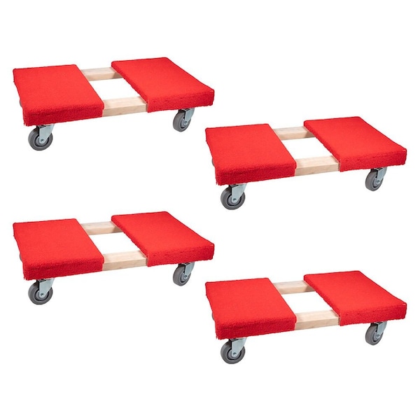 Mytee Products 19 inx32 in Carpeted Furniture Dolly 4 Wheels 1000 lbs.w/ 3.5 inx4 in Swivel Casters, 4PK MD-O1932x4 - main