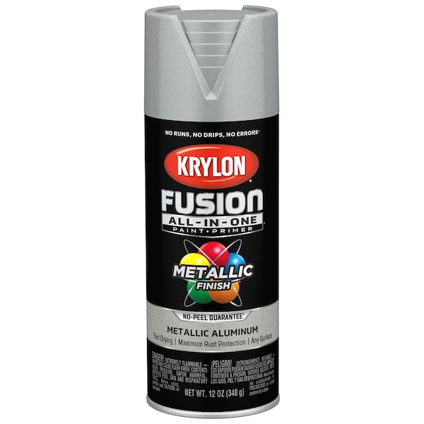 Krylon 12 Oz K02766007 Aluminum Fusion All-In-One Paint & Primer Spray Paint, Metallic K02700007 - main