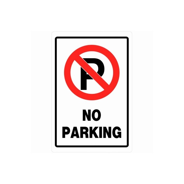 Hillman NO PARKING SIGN 18INX12IN RED/WHITE 840014 - main