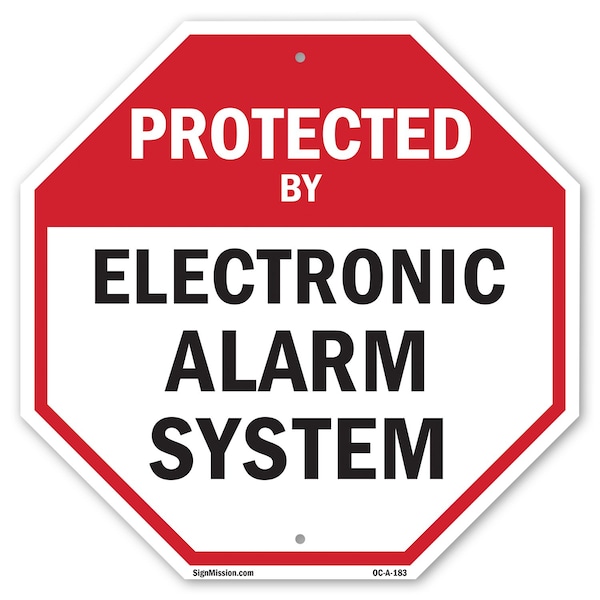 Signmission Protected By Electronic Alarm Syste, 10 Inch X 10 Inch, Aluminum Metal Signs OC-A-10-183 - main