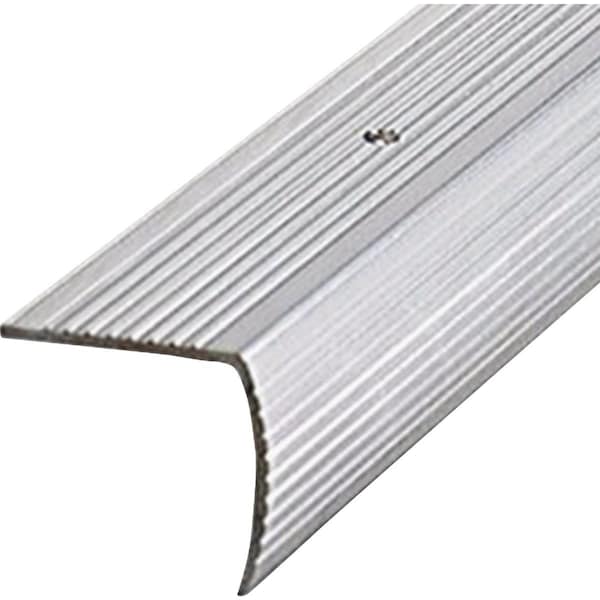 M-D Building Products Building Products 1-1/8'' X 1-1/8'' X 36'' Silver Aluminum Stair Edging w/ Screw Nails 78022 - main