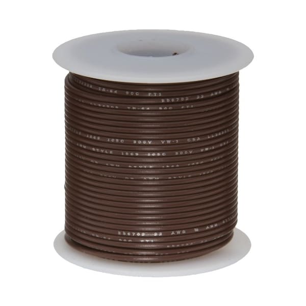 Remington Industries 24 AWG Gauge UL1061 Stranded Hook Up Wire, 300V, 0044 Diameter, Brown, 25 ft Length 24UL1061STRBRO25 - main