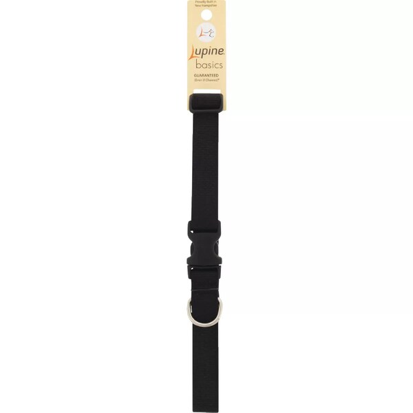 Lupine 1'' Traditional Solid Black 16 to 28in. Adjustable Large Dog Collar 27553 - main