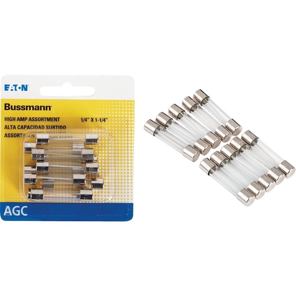 Eaton Bussmann AGC & SFE Glass Tube Fuse Assortment, 10PK BP/AGC-AH10-RP - main
