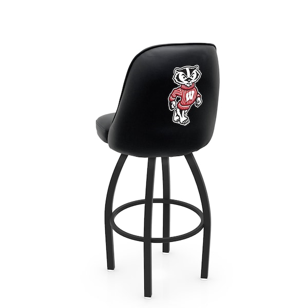 Holland Bar Stool Co Logo Grizzly Wisconsin in.Badger in. 30 in. Swivel Bar Stool with Black Wrinkle Finish L048 - main