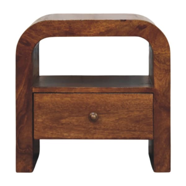 Homeroots 18" Brown Solid Wood Two Drawer Nightstand 701736 - main