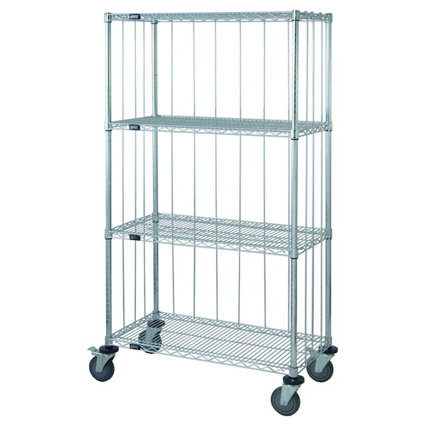 Quantum Storage Systems WIRE 3 SIDED SHELF CART WITH RODS & TABS 63in M1848C46RE - main