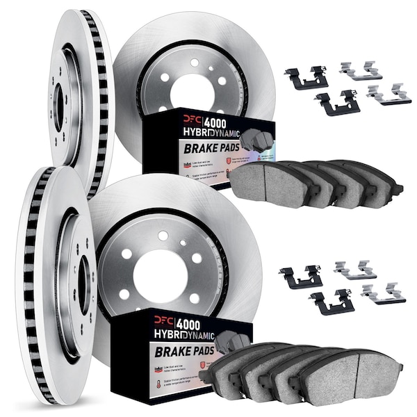 Dynamic Friction Co DFC Rotors with 4000 HybriDynamic Brake Pads includes Hardware 6814-48032 - main