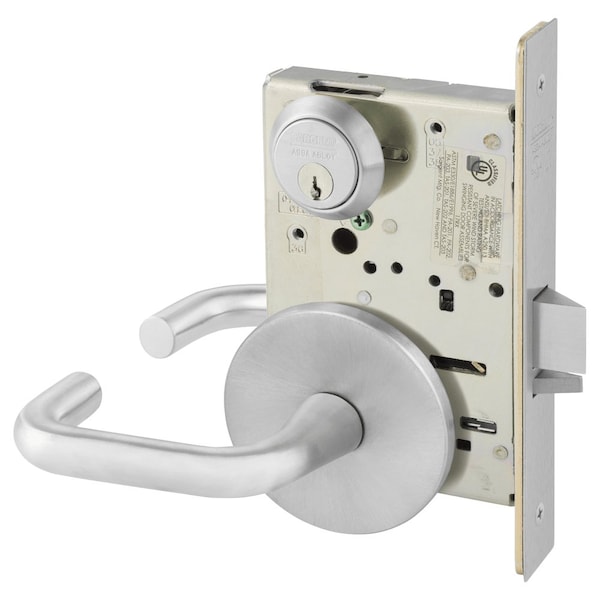 Sargent Grade 1 Storeroom or Closet Mortise Lock, J - Lever, L - Rose, Field Reversible, Conventional Cylin 8204 LJ 26D - main