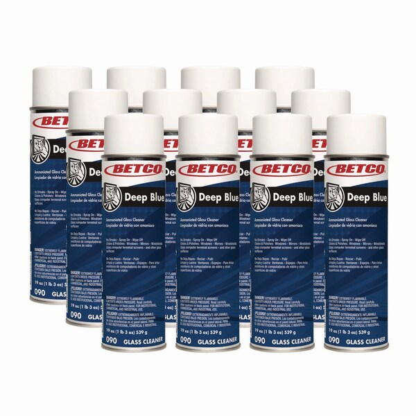 Betco Deep Blue Glass and Surface Cleaner, 19 oz Aerosol Can, 12PK 902300 - main