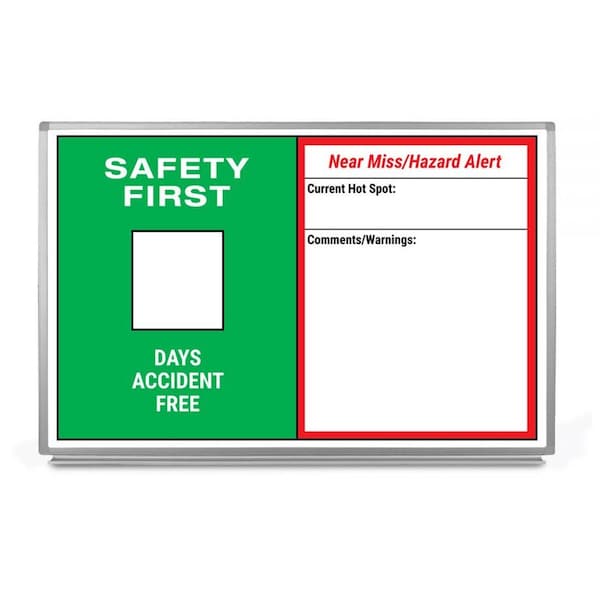 Creative Safety Supply Safety First, Days Accident Free Whiteboard, 36in x 24in WB10088-36 - main