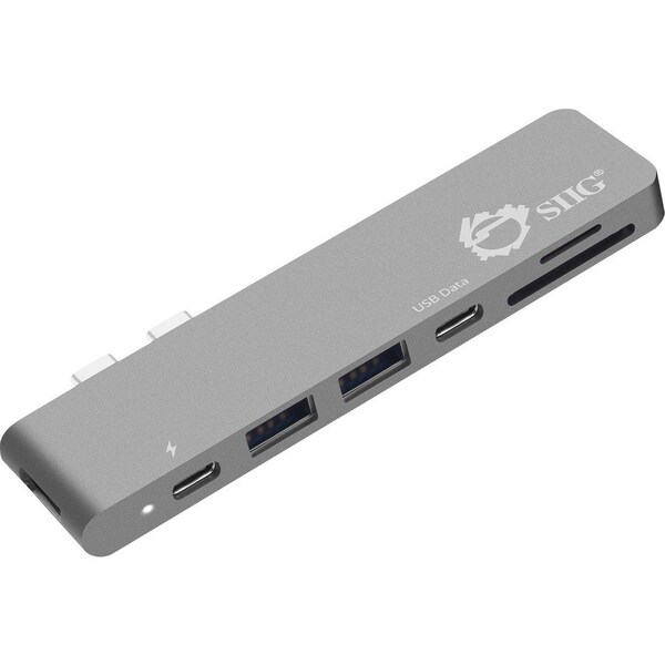 Siig THUNDERBOLT 3 USB-C HUB HDMI WITH CARD READER & PD ADAPTER SPACE GRAY JU-TB0512-S1 - main