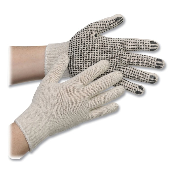 Ambitex Pro PVC-Dotted String-Knit Gloves, Medium, White/Black, 12PK CTPS400MN/1SD - main