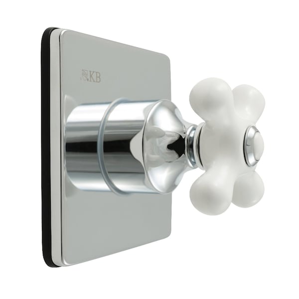 Kingston Brass Single-Handle Six-Way Diverter Valve with Square Trim Kit, Polished Chrome KS4041PX - main