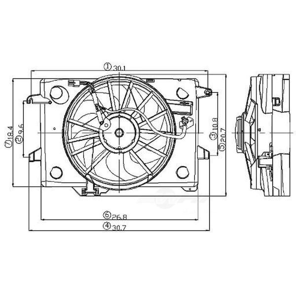 Global Parts Distributors Electric Cooling Fan Assembly 2811525 - main