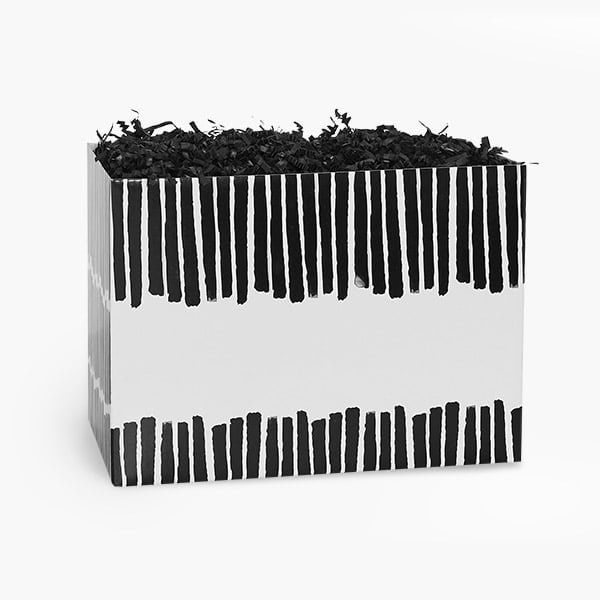 Nashville Wraps Tuxedo Fringe Basket Box, Large 10.25x6x7.5, 6PK TXFL - main