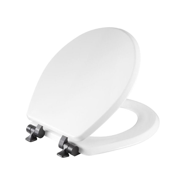 Mayfair By Bemis Toilet Seat Benton Slow Close Round White Enameled Wood Gloss 26MBSL 000 - main