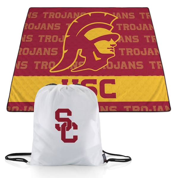 Picnic Time Family Of Brands NCAA USC Trojans Impresa Picnic Blanket - Lightweight Beach Blanket - Machine Washable 819-01-999-096-0 - main