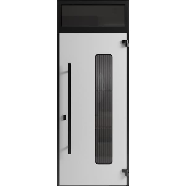 Vdomdoors Front Exterior Aluminum Door Ronex0511 Bronze Oak Prehung Entry Steel Metal Modern Painted RONEX0511EXD-BRW-W36xH80+14-LH-I - main