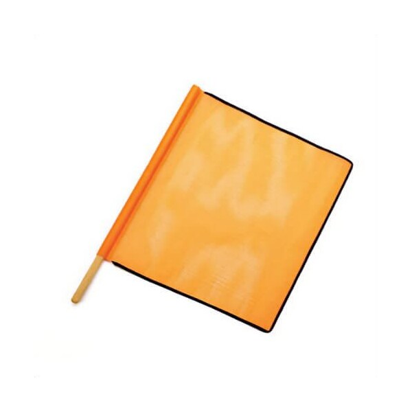 Mutual Heavy Duty Open Mesh Safety Flag with Black Binding, 18 in H x 18 in W, 27 in OAL, Orange, Mesh 14968-27-18 - main