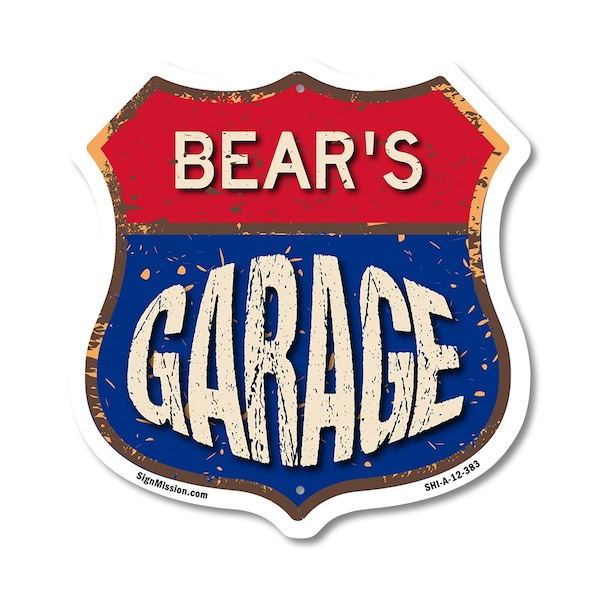 Signmission Bear's Garage, 12 Inch X 12 Inch, Aluminum Metal Sign SHI-A-12-383-BEAR - main