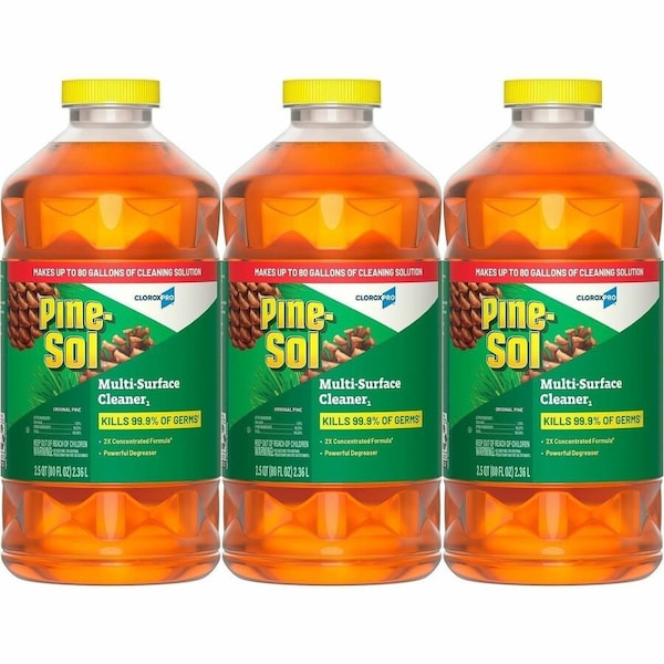 Pine-Sol Multi-Surface Cleaner, 80 oz, Bottle, Ready to Use, Liquid, Pine, 3 PK 60606 - main