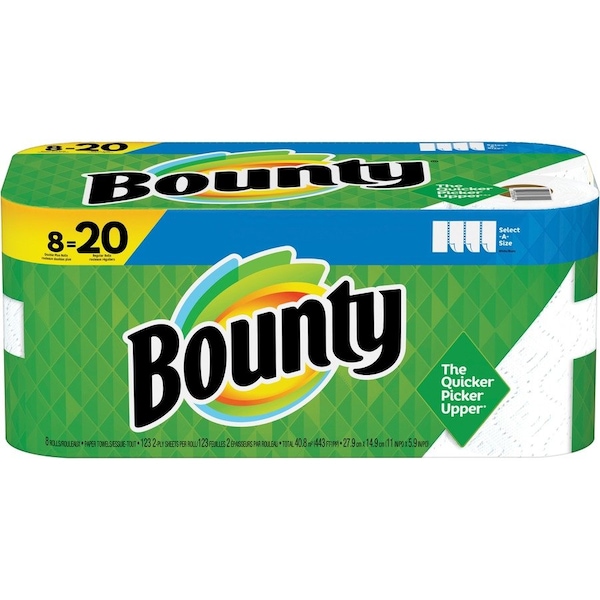 Bounty Select-a-Size Perforated Roll Paper Towels, 2 Ply, 103 Sheets, 51 ft, White 66924 - main