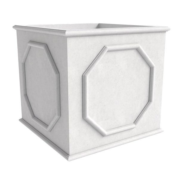 Leisuremod Sprout Square Fiberstone & MgO Clay Planter with Protective Cover, Weatherproof, No Assembly SP15W - main