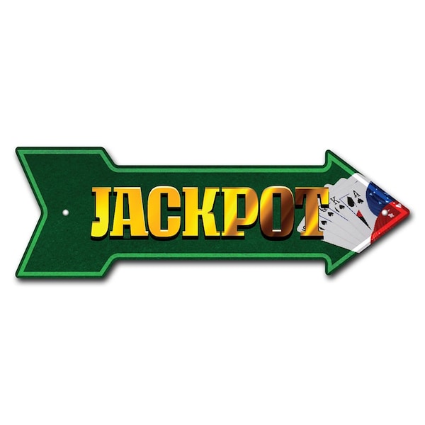 Signmission Jackpot Arrow Sign Funny Home Decor 18in Wide P-ARROW-999795 - main