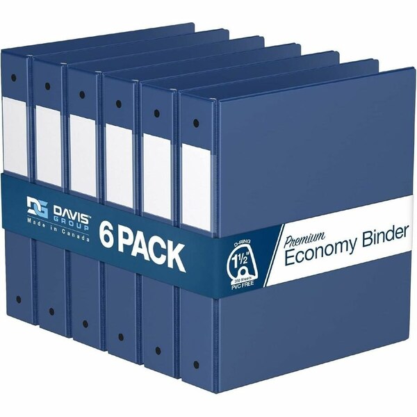 Davis Group Premium Economy, Angle D Ring, Binder, (Royal Blue, 1.5"), PK6 2302-92-06 - main